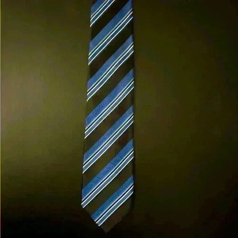 Valerio Garati Blue Black Striped Designer Men’s Neck Tie